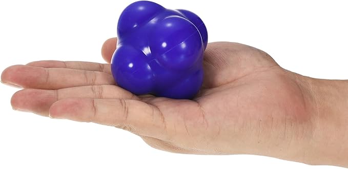 2 Pack Bounce Reaction Balls - Coordination Training Ball, Wear-Resistant Silicone, Apply to Tennis/Softball/Badminton Training (57 x 57mm, Blue)