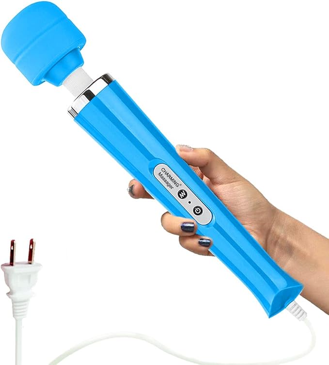 CHARMING Wired Powerful Handheld Back Massager with Strong Personal Therapy Vibration Massager for Sports Recovery, Muscle Aches, Whole Body Pain (Blue)