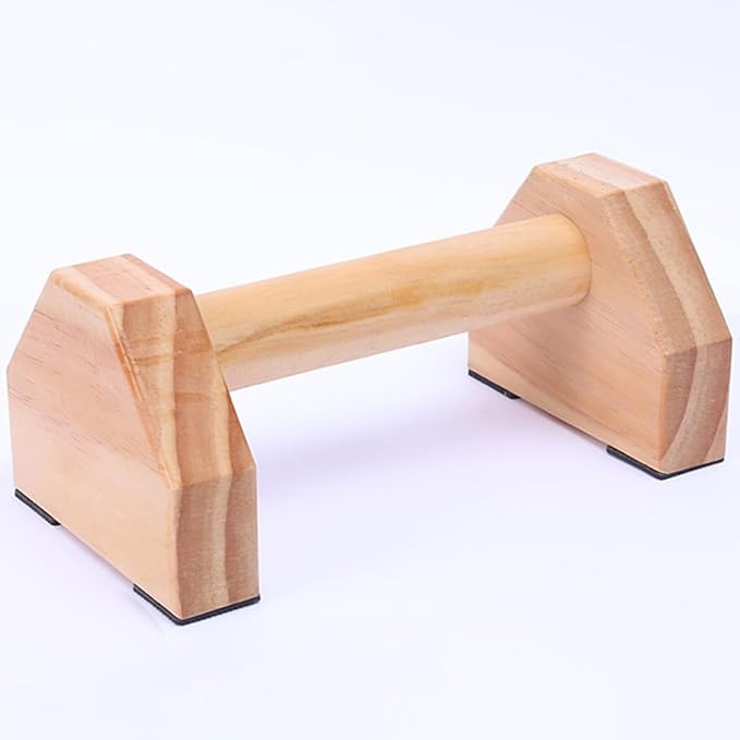 Milisten Pine Wood Push-up Stands 30cm Pair, Home Arm Exercise Push-up Bars Trainer for Indoor Strength Training and Muscle Fitness Equipment