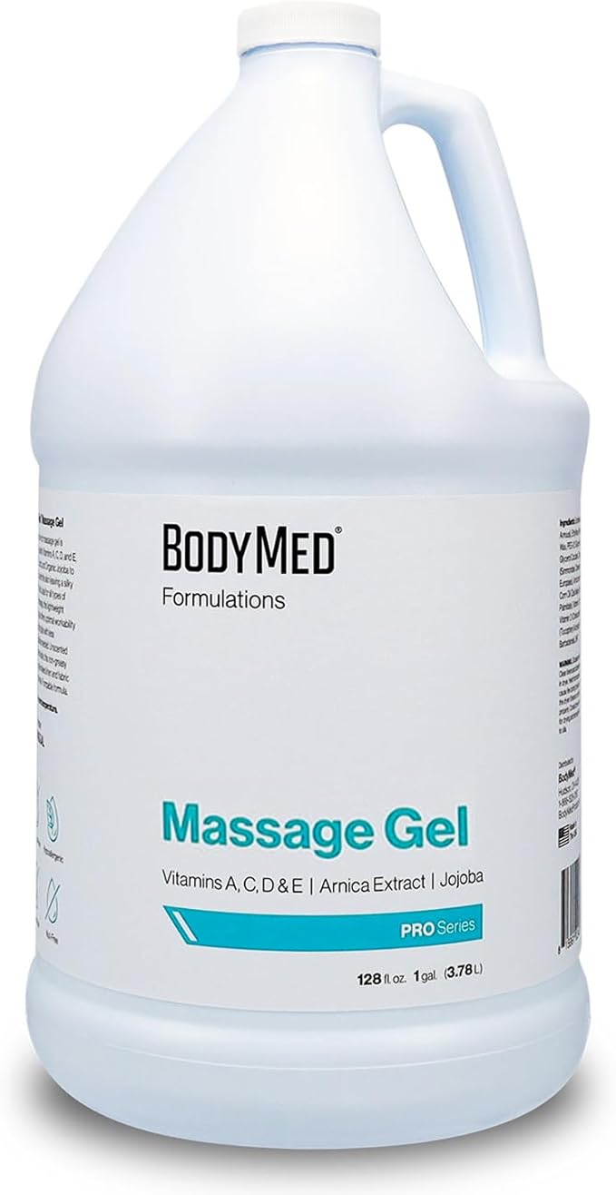 BodyMed Formulations Massage Gel, 1 gal. – Fragrance-Free, All-Natural Gel for Massage Therapy – Leaping Bunny Certified – with Arnica Extract & Jojoba – Non-Staining, & Paraben Free