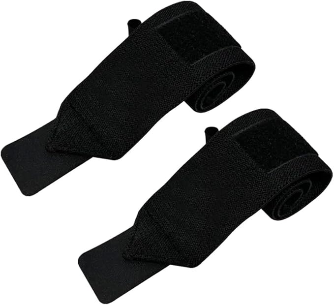 Generic Nylon Wrist Wraps - Weightlifting Wrist Straps - Black - Classic Style - Hook and Loop Closure - Heavy Duty Support and Protection for Exercise (Pair)
