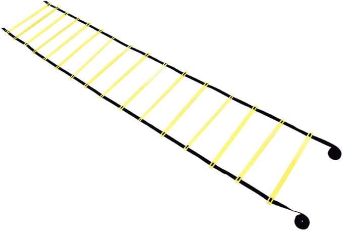Agility Ladder, 16 Rung Heavy Duty Football Training Ladder, Adjustable Flat Plastic Rungs with Durable Nylon Straps, Ideal for Speed, Agility & Coordination Training for