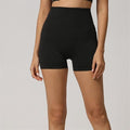 Yoga Set Seamless Women Long Sleeve Blouses Top Gym Sport Bra High Waist Tight Leggings Fitness Suit Shorts Sets (Color : Black Shorts, Size : Medium)