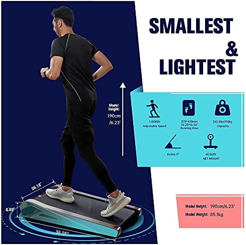 Egofit Walker Pro/Plus Smallest Under Desk Treadmill Walking Pad, Small & Compact Walking Treadmill with Fixed 5% Incline to Fit Desk Perfectly and Home & Office with APP & Remote Control