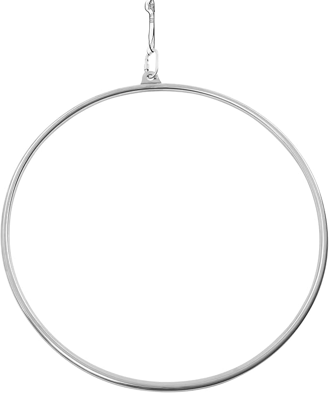 35.4In Professional Aerial Hoop, Yoga Starter Set, Adults Suspension Professional Ring Fitness Stainless Steel Single Point Aerial Hoop Equipment Kit for Fitness, Dance