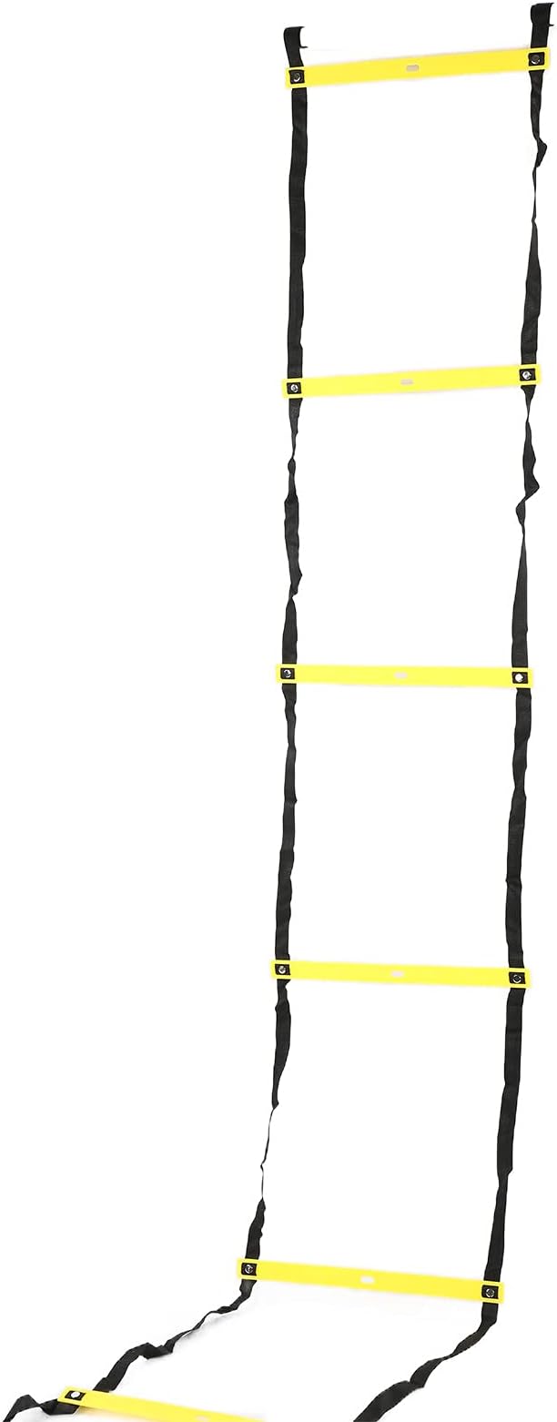 Fixed Agility Ladder for Football Soccer Training, Speed Footwork Ladder with 12 Rungs 6M, Bright Color Non - Slip Rope Ladder for Sports Drills and Group Exercise