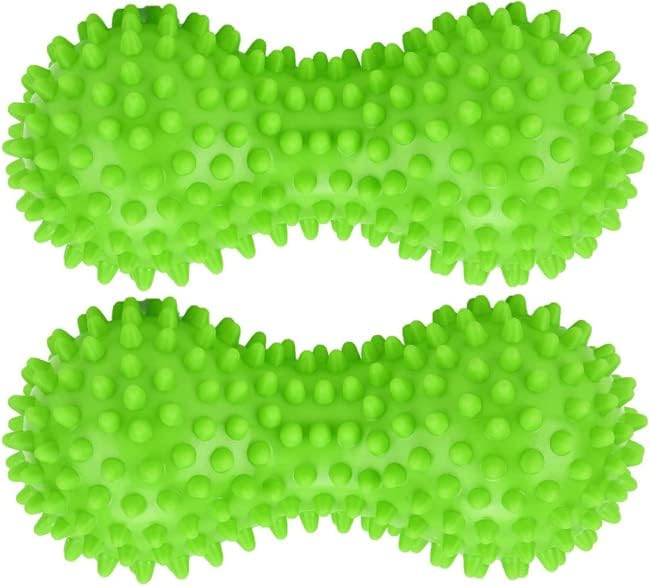 Therapist's Choice® Pack of 2 Soft Spiky Massage Peanut Balls, Stress Reflexology, Porcupine Sensory Peanut Ball Set