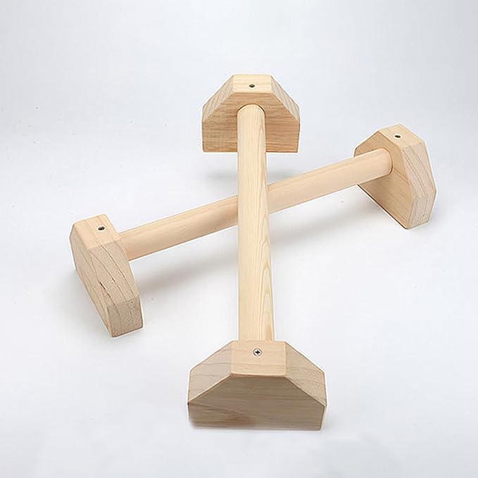 Milisten Pine Wood Push-up Stands 30cm Pair, Home Arm Exercise Push-up Bars Trainer for Indoor Strength Training and Muscle Fitness Equipment