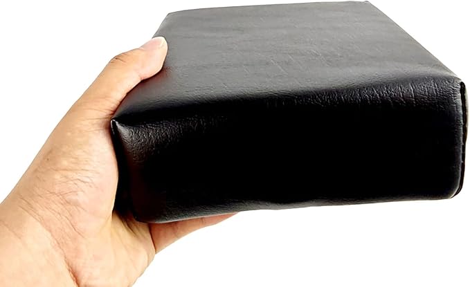 Yoga Bolster Pillow – Sponge PU Leather 25x16.5x7cm 160g | Non Slip Ergonomic Pilates Workout Bolster | Supportive Meditation Cushion for Home Travel Yoga Fitness Office Exercise Gym