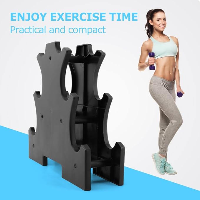  Weight Rack for Dumbbells, Dumbbell Rack Stand Only, Compact A-Frame Dumbbell Holder, Multilevel Weight Storage Organizer for Home Gym Workout