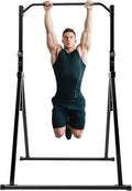 Adjustable Triangular Power Tower Dip Station Pull Up Bar, 441LBS Carbon Steel 5.74-7.55FT Adjustable Height Foldable Strength Training Exercise Equipment for Home Gym/Bedroom/Sports Center