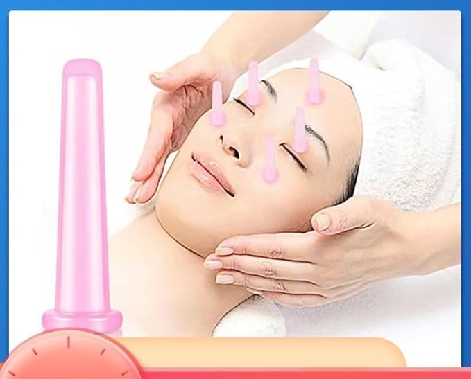 4Pcs Massage Cupping Set Silicone Mini Facial Cups Face Massager Helper Skin Care Neck Back Eyes Massaging Cup Safe to Use, Don't Worry About Burns Health Care Products, Massage Tools (Purple)