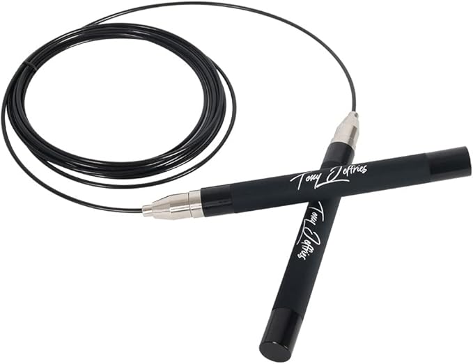 Tony Jeffries 2.0 Speed Jump Rope of 360 degree Spin Ball Bearings, Daily Exercise Skipping Rope with Silicon Grip Handles, Lightweight Self Locking Adjustable Length Jump Rope for Fitness Training