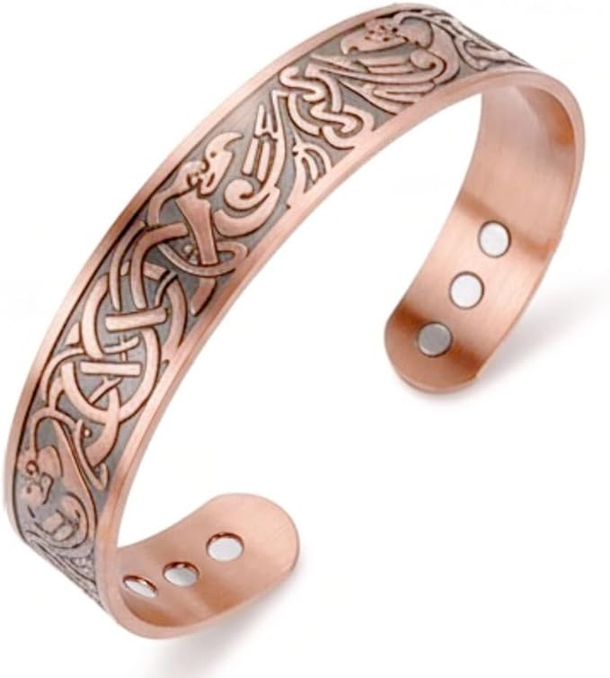 Copper Magnetic Bracelets – Effective Pure Copper Bracelet for Men Adjustable Cuff Bangles