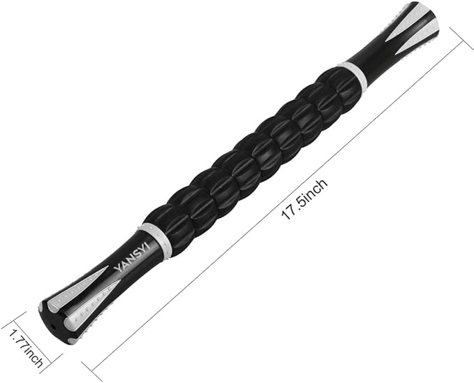 YANSYI Professional Muscle Recovery Roller - 9-Roller Deep Tissue Massage Stick for Post-Workout Soreness, Leg & Back Pain Relief - Portable Physio Tool for Athletes. (White)