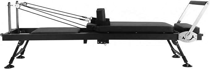 Generic 78 in Pilates Reformer with Springs Resistance Adjustable Fitness Equipment 300 LBS Capacity Smooth Glide Carriage Reformer for Home and Studio Use