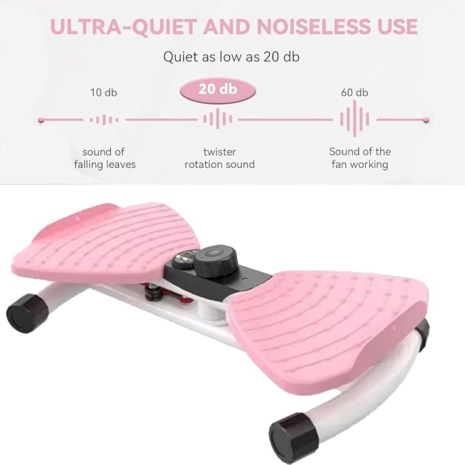 Mute Waist Twister Board, 3-Level Adjustable Ab Workout Machine for Women Men, Noiseless Exercise Twist Board for Home Gym, 330 lbs Capacity, Digital Timer