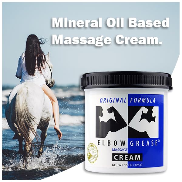 Elbow Grease Original Massage Cream (Unscented, 15oz) A Rich, Smooth and Effective Therapeutic & Personal Massage