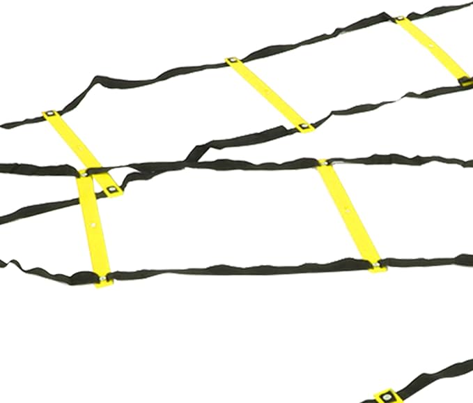 7M 14 Rung Agility Ladder, Fixed Distance PP Material Training Equipment with Angle for Soccer Football Fitness Speed Training