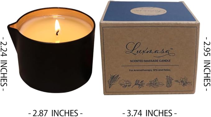 Pure Natural Soybean Scented Massage Candles for Couples-Low Temp Relaxing Candles Aromatherapy - Body Lotion for Massage 6.35 OZ (Pomegranate Scent)