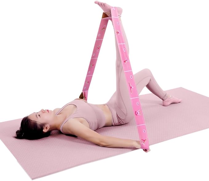 Extra-Wide Yoga Stretch Straps with 11 Loops - Adjustable & Reinforced Stretching Bands for Pilates, Dance, Gymnastics & Physical Therapy, Premium Home Training Equipment
