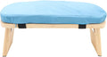 Wooden Meditation Bench, Ergonomic Detachable Meditation Kneeling Stool, Soft Cushion and Carry Bag Stool with Wood Cotton, Ideal for Yoga & Home Practice (Blue)