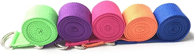 5-Pack Yoga Exercise Adjustable Straps 8Ft OR 10Ft with Durable D-Ring for Pilates & Gym Workouts Yoga Fitness | Hold Poses, Stretch, Improve Flexibility & Maintain Balance