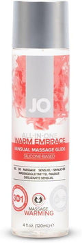JO All-in-One Warming Silicone Massage Oil – Fragrance Free Long Lasting Personal Lube & Massage Glide – 4 fl oz