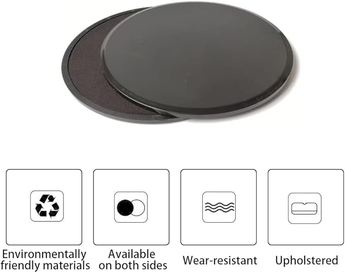 2 Pcs Core Workout Sliders Double Side Usage Strength Sliders Wear Resistant Exercise Gliding Discs for Home, Carpet Hardwood Floors Yoga, Pilates
