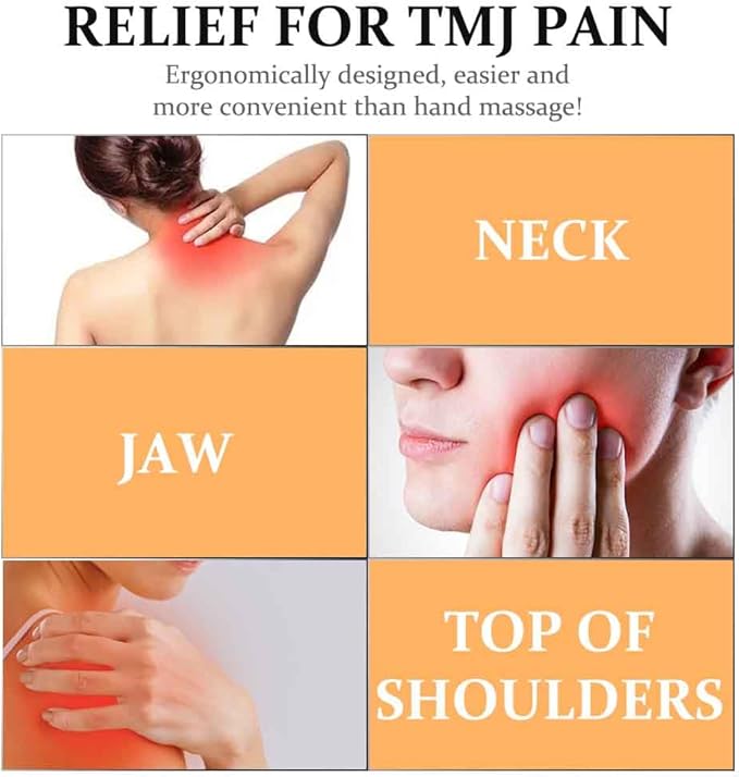 TMJ Relief Products Jaw Massager with Dual Motor Vibrating- Gentle Vibration for TMJ Massage Heating Tool for Pain Relief, Tension, Stiffness, and Headaches