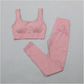 Women Gym Suit Fitness Set Sports Clothing Women Gym Clothing Yoga Clothing Yoga Sets Fitness Suit (Color : Light red Bra Set, Size : Large)