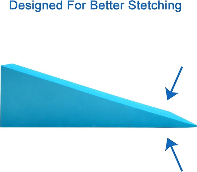 DEAYOU 2 Pack Yoga Foam Wedge, 13" EVA Foam Calf Stretch Slant Board for Lower Leg Strength Improve, Squat Wedge Incline Block for Workout, Exercise, Heel, Foot, Knee Pad, Wrist Back Support (Blue)
