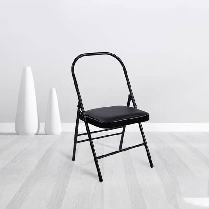 Yoga Chair,Backless Yoga Chair Prop,Pilates Chair,Strength Training Inversion Equipment,Yoga Chair Iyengar,Foldable and Portable Folding Stools for Yoga,Black Triple Beam