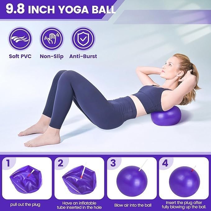 Pilates Essentials Kit for Women,Better Me Pilates Kit,Pilates Ring and Ball Set with Booty Resistance Bands,25 cm Yoga Ball,Figure-8 Resistance Stretch Bands for Core Strength Glute Toning