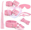 7-Piece Leather Yoga Set Accessories, Adjustable, Suitable for Ankle and Eye Mask Indoor Entertainment Equipment, Couple Gift (Pink)