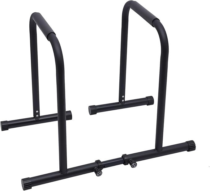 Dip Bar Dip Station for Home, Adjustable Dip Stand Fitness Workout Portable Calisthenics Equipment, Single / Double Bars Dip Station for Strength Training, Bearing Capacity 440lbs (Black)| US Stock
