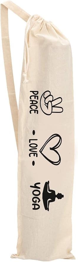 Mayatra's Organic Large Yoga Mat Tote Bag Cover -100% Cotton Lightweight,Washable Yoga Dust Bag With Adjustable Strap Unisex