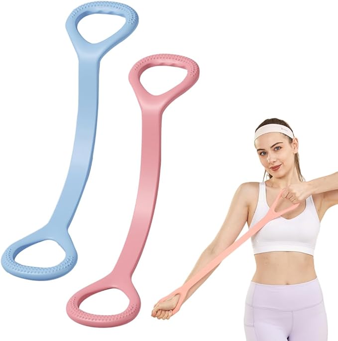 Fitness Resistance Band with Handles, Figure 8 Elastic Workout Bands for Arm, Back, Shoulder, and Chest Training, Ideal for Yoga, Pilates, and Physical Stretching