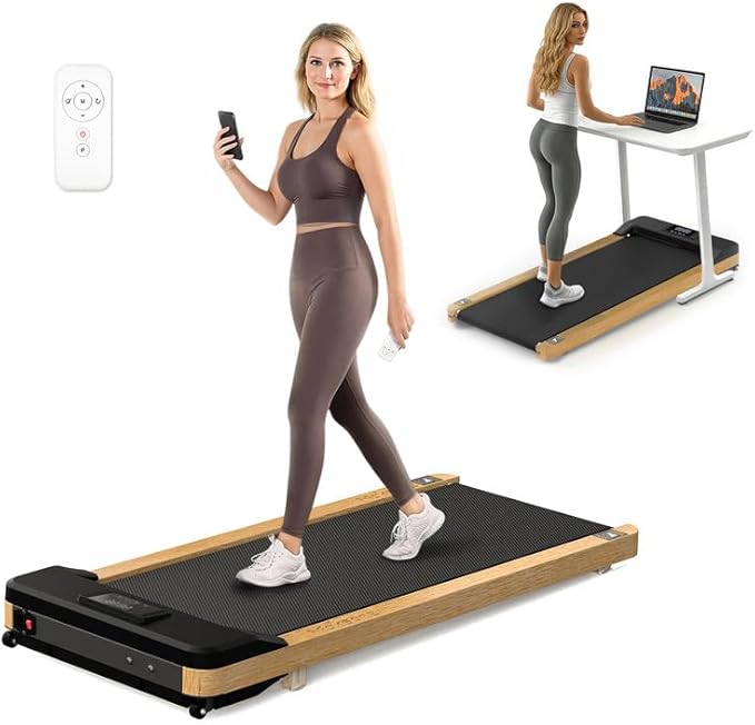 Maksone Under Desk Treadmill, Expert of Wooden Walking Pad, Walking Jogging Machine with Remote Control, Installation-Free…