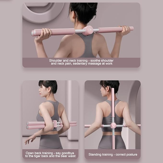 Yoga Sticks Stretching Tool Yoga Hunchback Posture Corrector Adjustable Open Shoulder Beauty Back Body Shaper Trainer Correction Stick Fitness Gym EquipmentRetractable Posture