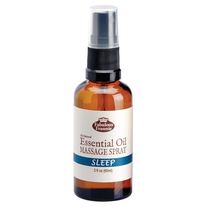 Fabulous Frannie Sleep Massage Spray Pure Essentials and All Natural Carrier Oils (Chamomile, Marjoram, Bulgarian Lavender and Vetiver) 2oz