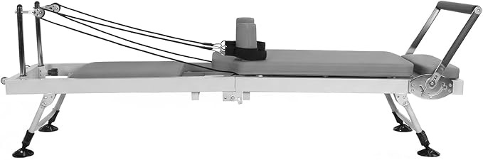 Generic Adjustable Fitness Equipment with Springs Resistance 78 in Folds Up Pilate Bed 300 LBS Capacity Smooth Glide Carriage Pilates Reformer for Home and Studio Use