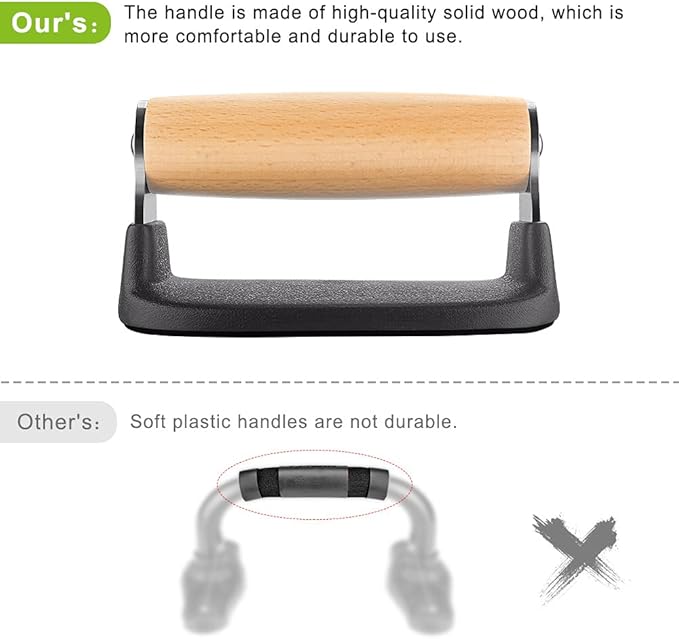 Dolibest Push Up Bar, 12'' High Parallettes Bars with Wooden Handles, Stable and Comfortable Calisthenics Equipment, Suitable for Handstand, L-Sit, Dip Bar, Strength Training for Indoor Outdoor Use