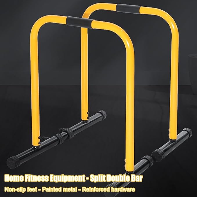 Adjustable Height Strength Training Dip Stands Station, Home Gym Fitness Workout Dip bar Station,Tricep Dips, Pull-Ups, Push-Ups
