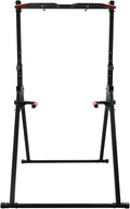 Foldable Power Tower Pull Up Bar and Dip Station Height Adjustable Pull Up Bar Strength Training Fitness Workout Equipment Free Standing Power Tower Rack for Home Gym