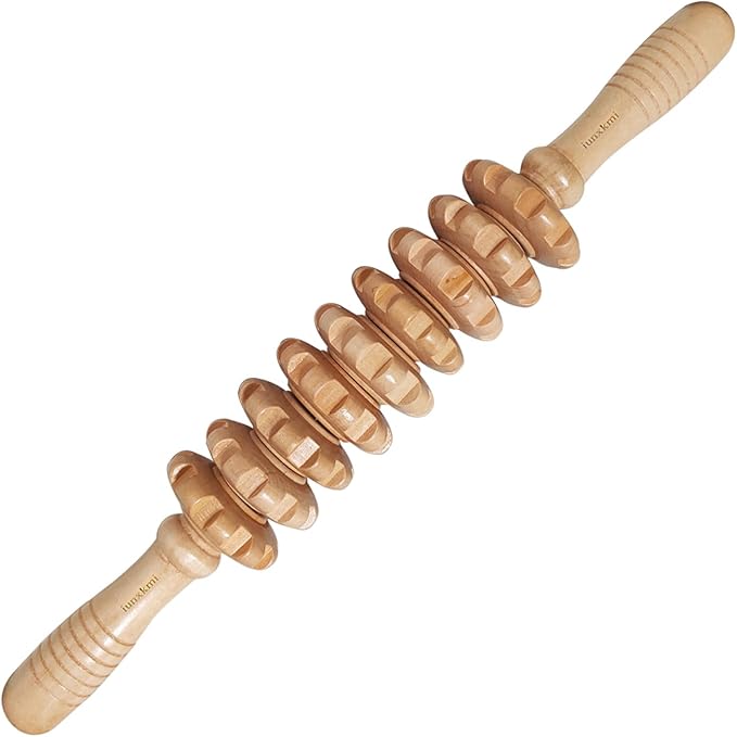 Wood Therapy Massage Tools for Fascial Massage, Cellulite, and Sore Muscles - Multi-Functional Massage Roller Stick for Legs and Back Muscle Recovery