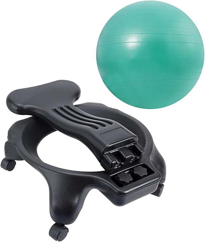 SRNSAEB Exercise Ball for Sitting at Desk, Home Balance Ball Chair Base for Yoga/Pilates/Birthing - Relieve Back Pain, Fitness Ball Seat with Air Pump/Screws(Green)