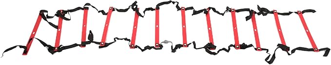 Fixed Agility Ladder for Football Soccer Training, Speed Footwork Ladder with 12 Rungs 6M, Bright Color Non - Slip Rope Ladder for Sports Drills and Group Exercise