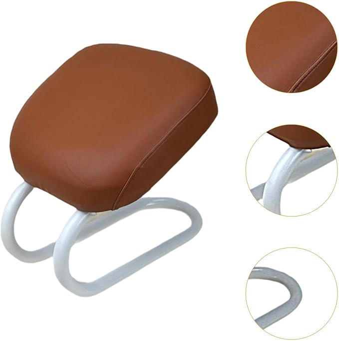 Kneeling Meditation Stool Chair Sturdy Ergonomic Compact Adults Comfortable Gift Seat Meditation Bench for Studio Praying, Brown