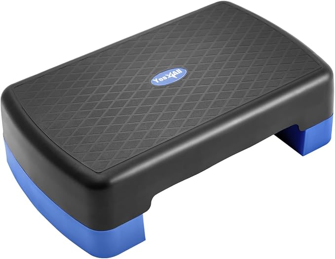 Yes4All Aerobic Exercise Step Platform, Exercise Stepper with Risers for Cardio and Strength Training, Workout Stepper for Home Gym